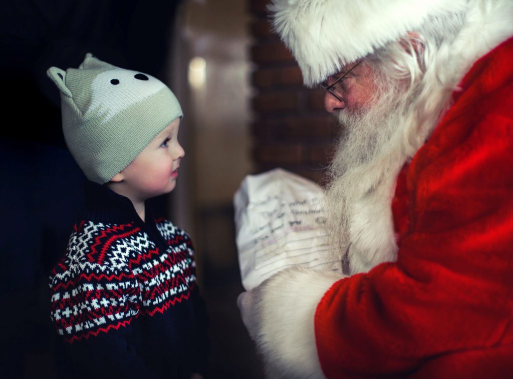 little boy with santa