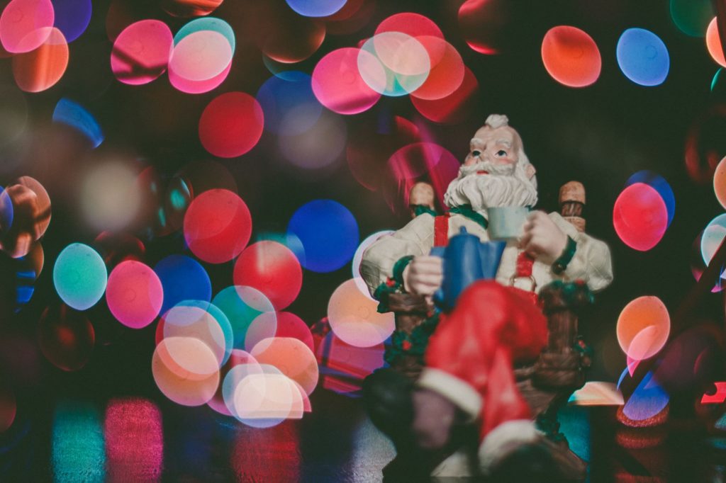 santa with lights