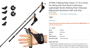 ATTRAC Trekking Poles, $39.99 screenshot