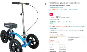 KneeRover QUAD All Terrain Knee Walker, $293.47 screenshot