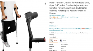 Pepe - Forearm Crutches for Adults, $45.99 screenshot