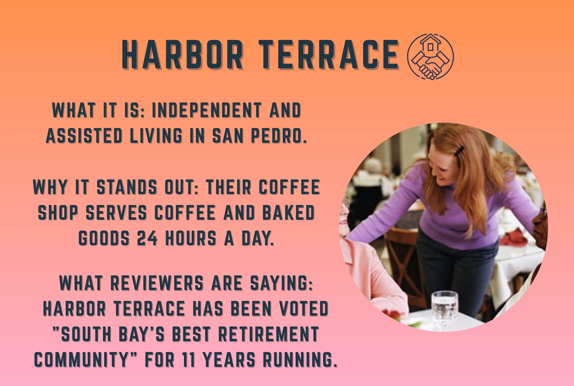 harbor terrace independent living in san pedro with coffee best retirement communities near los angeles, california
