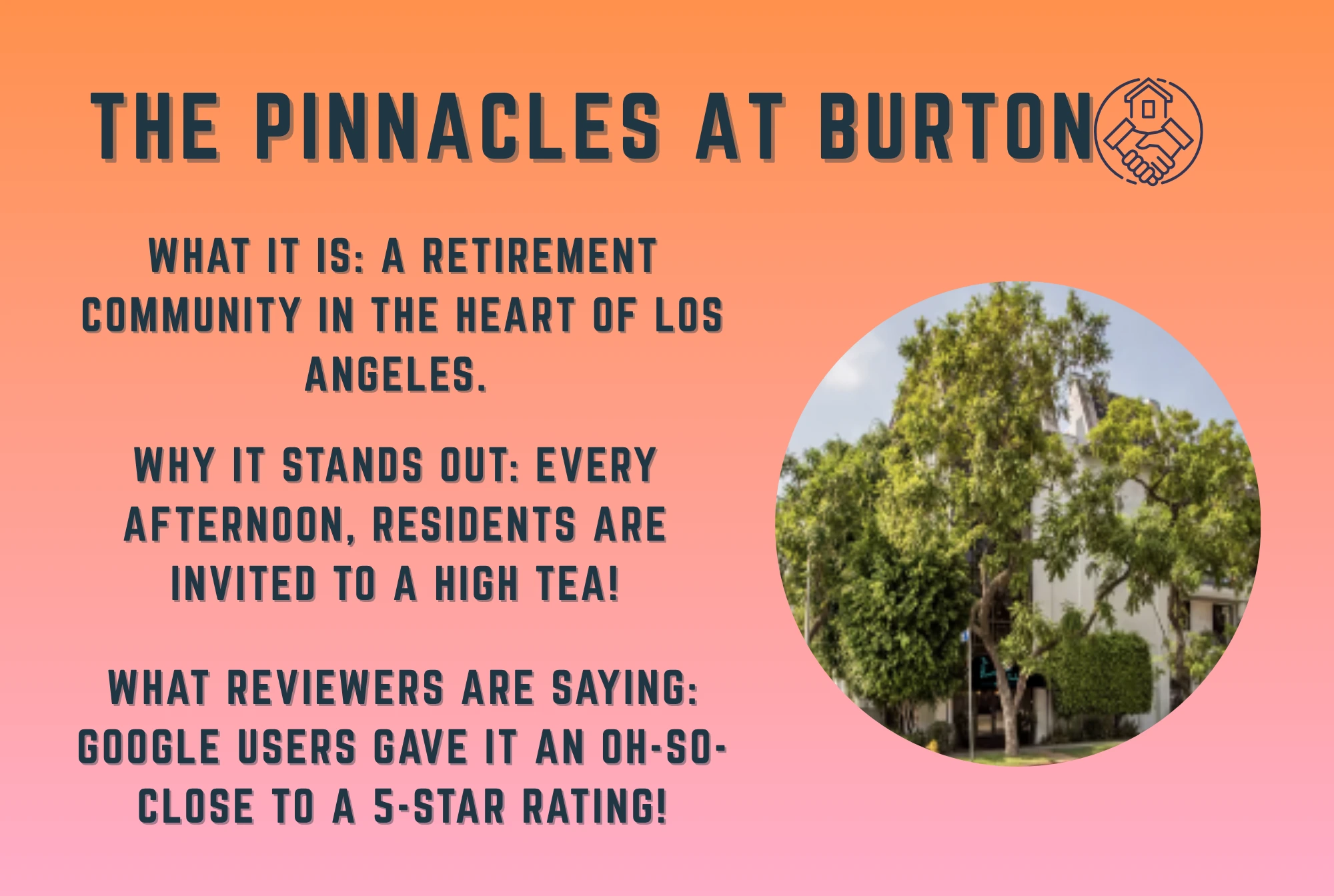 The Pinnacles at Burton los angeles california retirement community with high tea best retirement communities in california