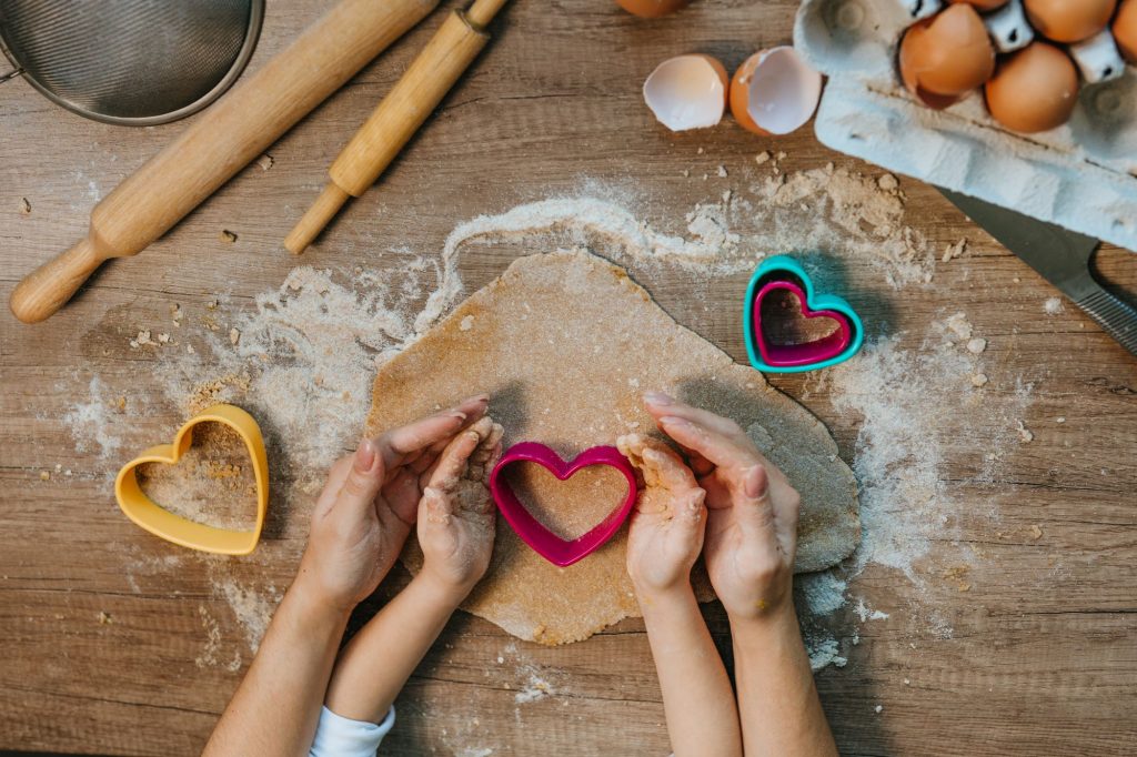 baking heart shaped cookies
