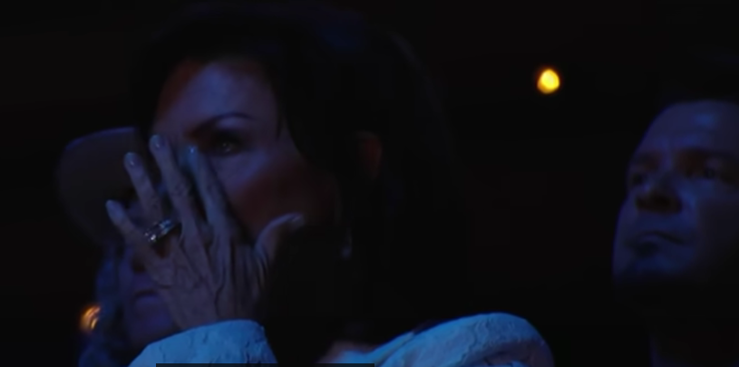 During the highly emotional performance Toby Keith's wife, Tricia Lucus, was visibly moved, wiping away tears.