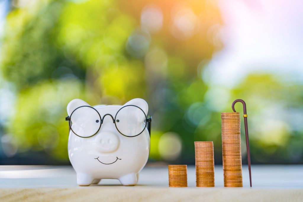 piggy bank nursing home illustration