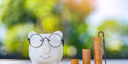 piggy bank nursing home illustration