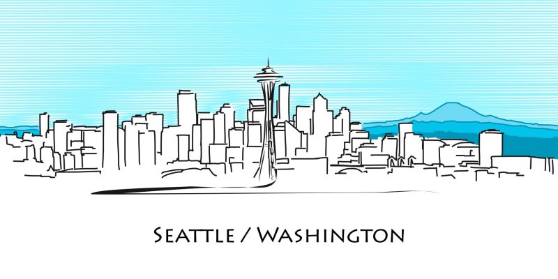 seattle skyline illustration