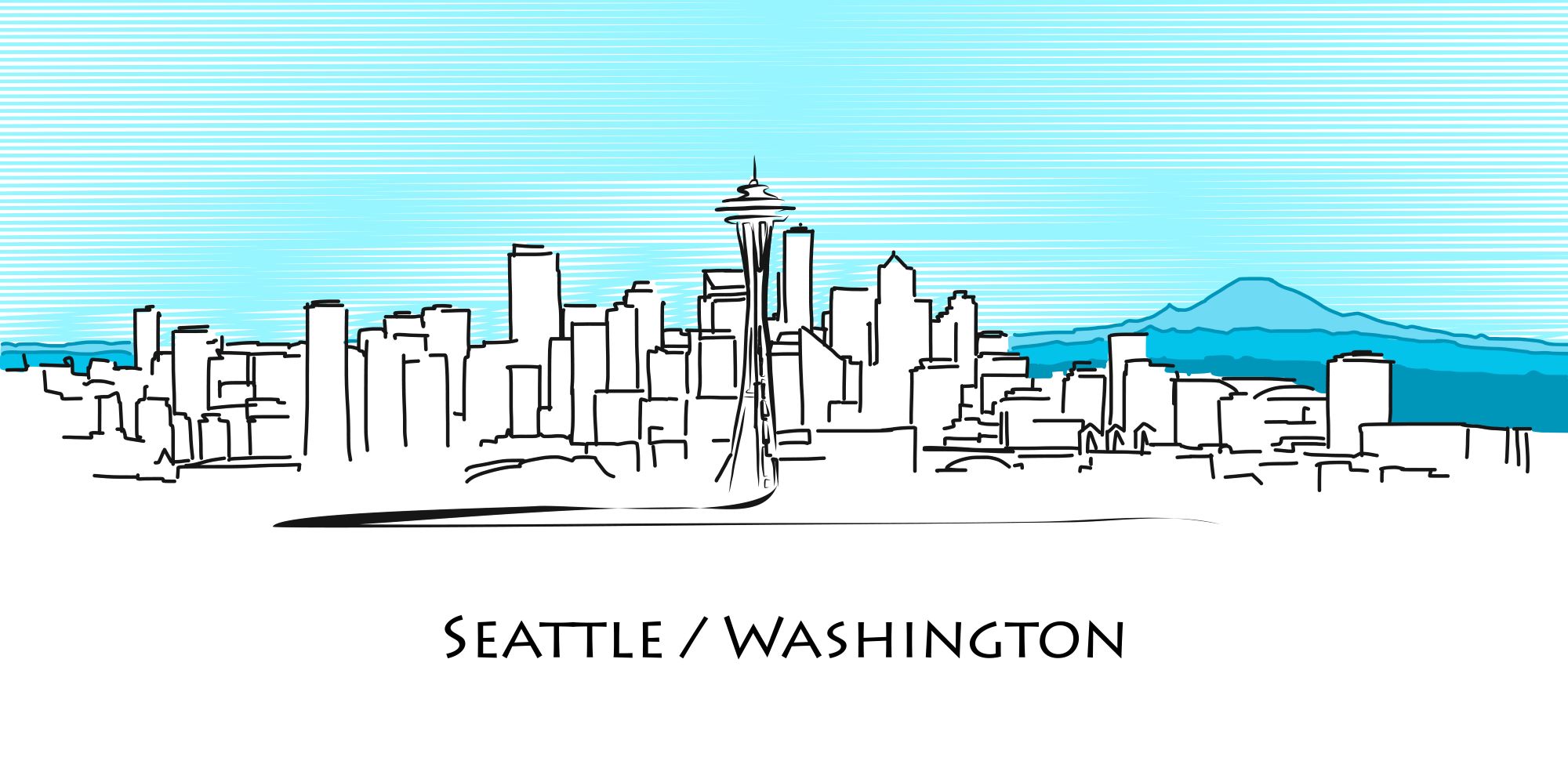 seattle skyline illustration