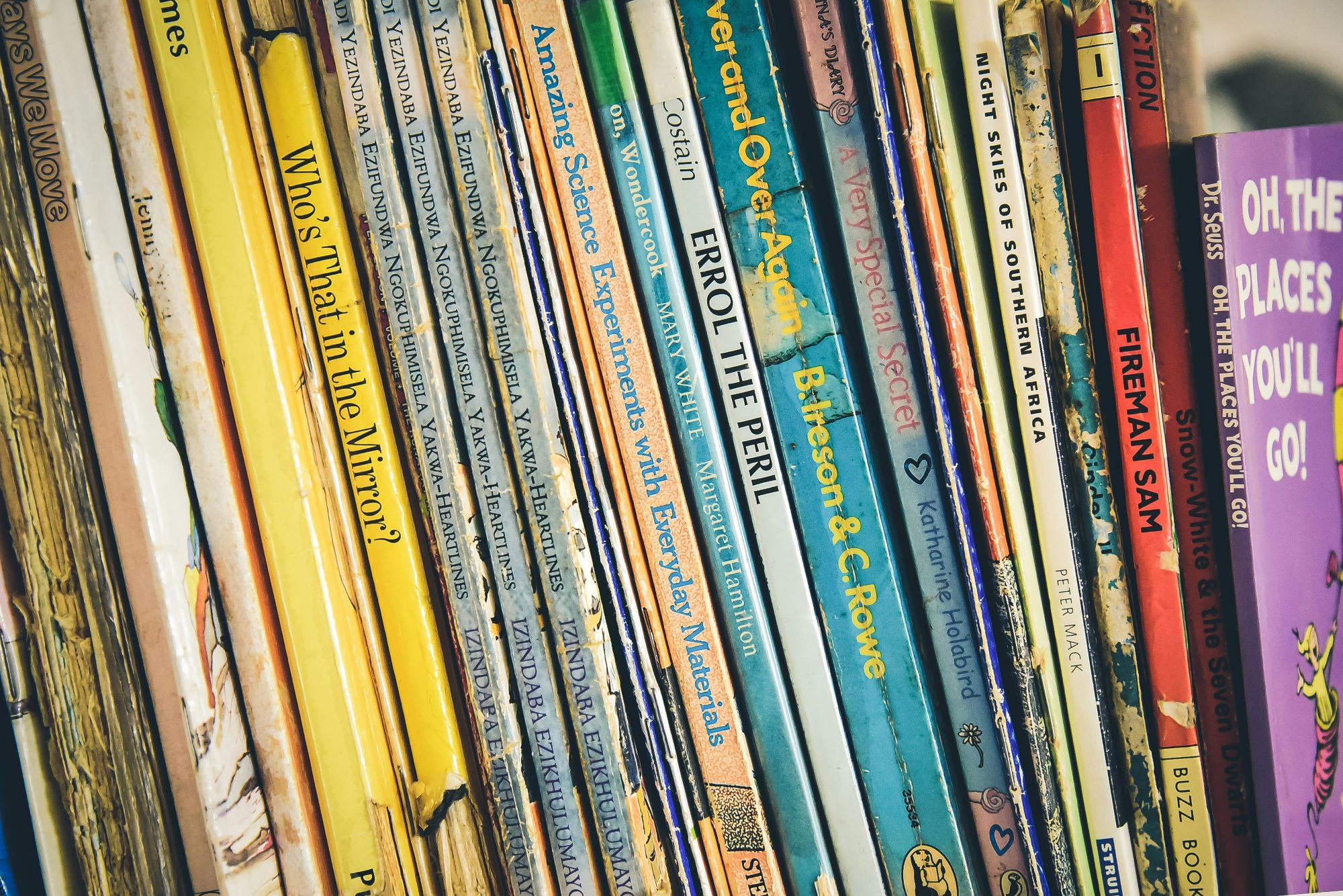 shelf full of children's books