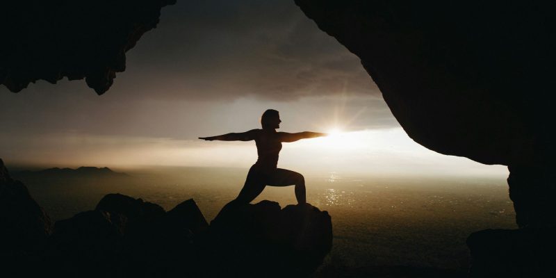 exercising in a sunrise