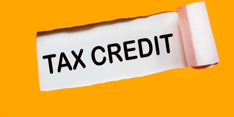 tax credit torn paper