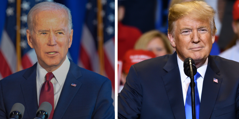biden-trump rematch split screen photo
