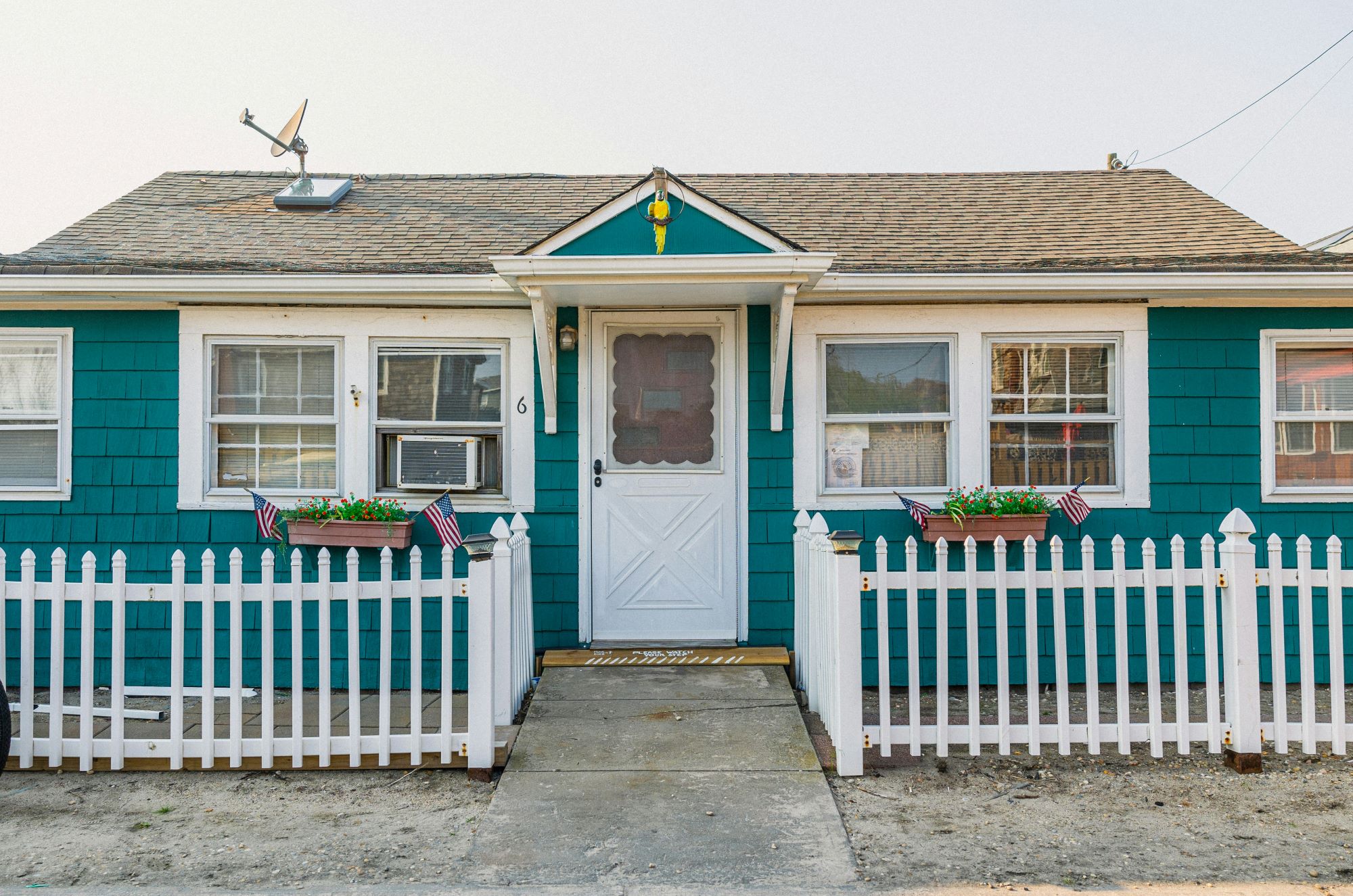 blue mobile home