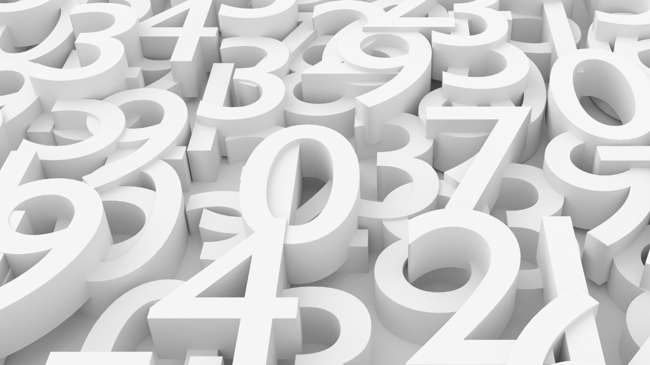white numbers background