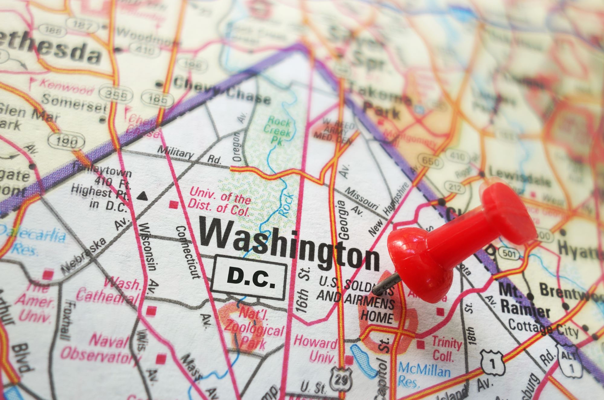 washington dc on a map