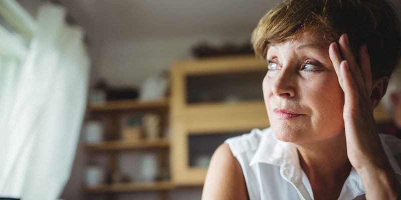 senior woman looking worried