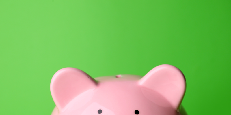 green background with a piggy bank