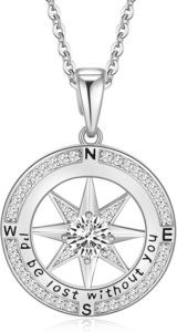 3. I'd Be Lost Without You Compass Necklace