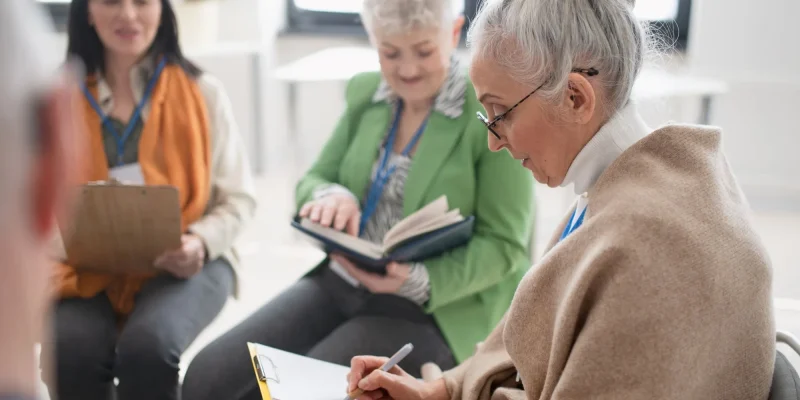 group of seniors learning together
