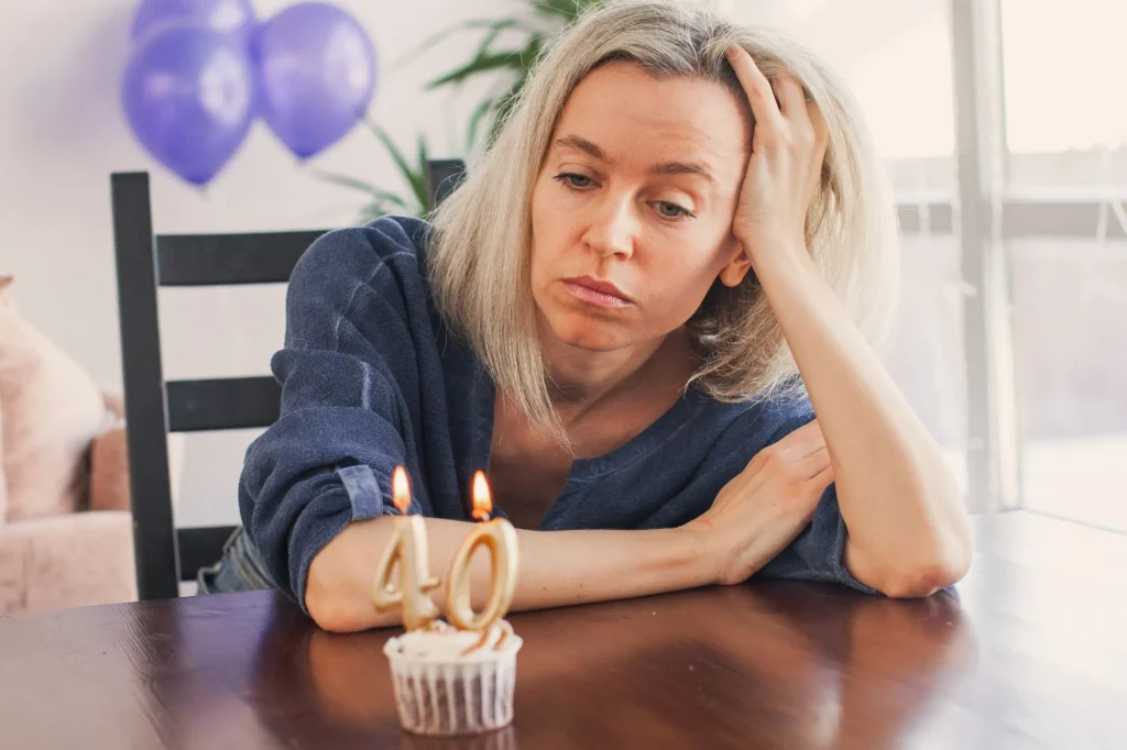 40 year old woman birthday, midlife crisis