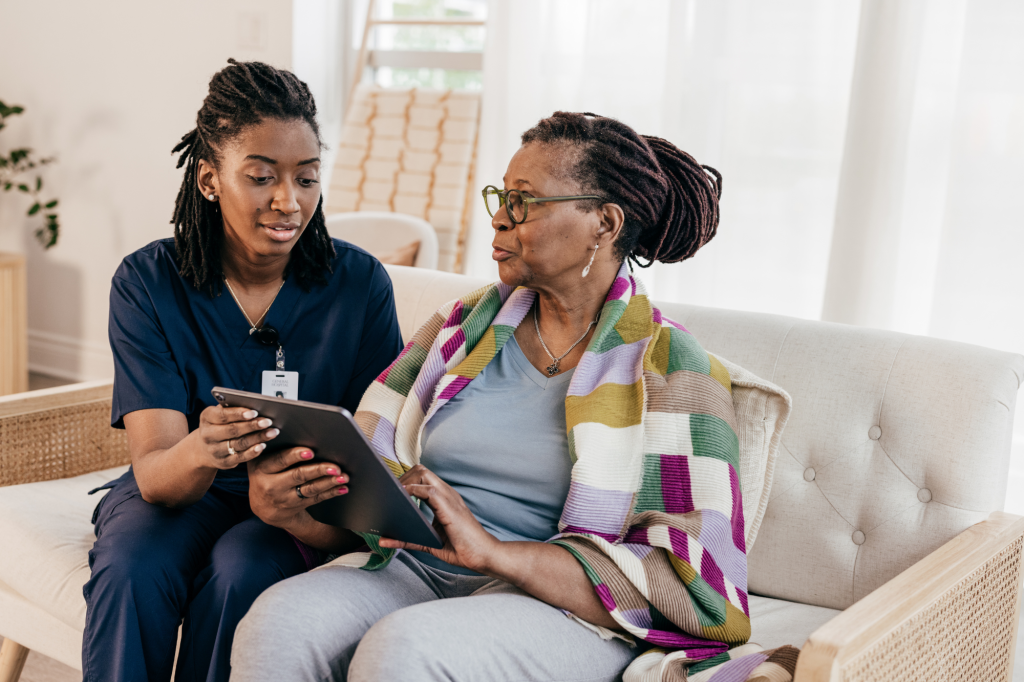 nurse with ipad