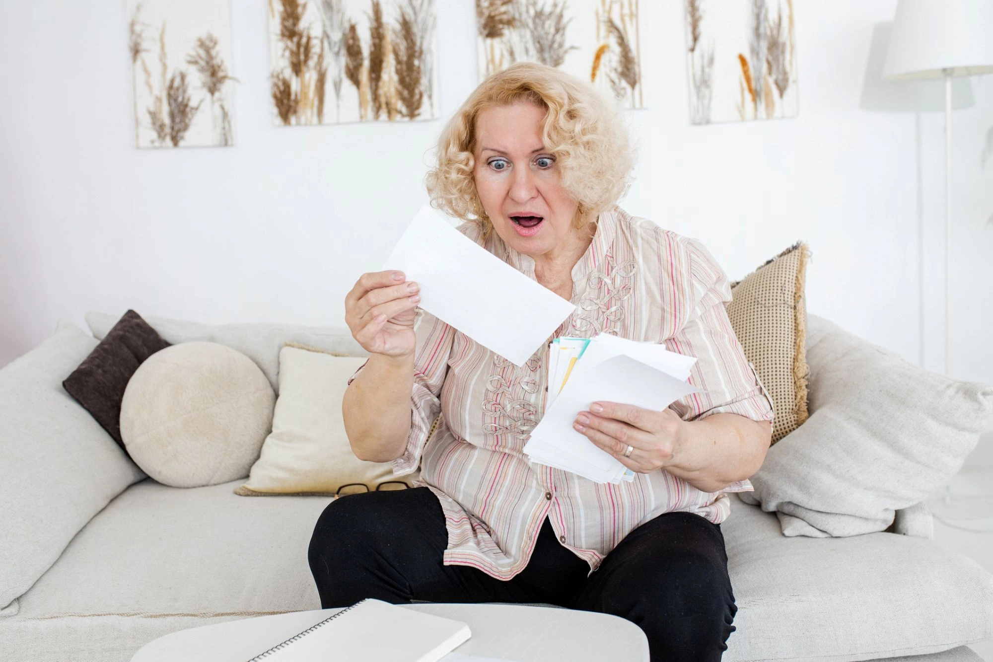 older lady shocked by bills