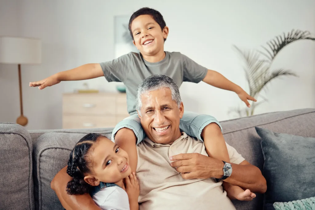 kids with grandpa
