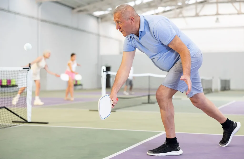 Active elderly pickleball player