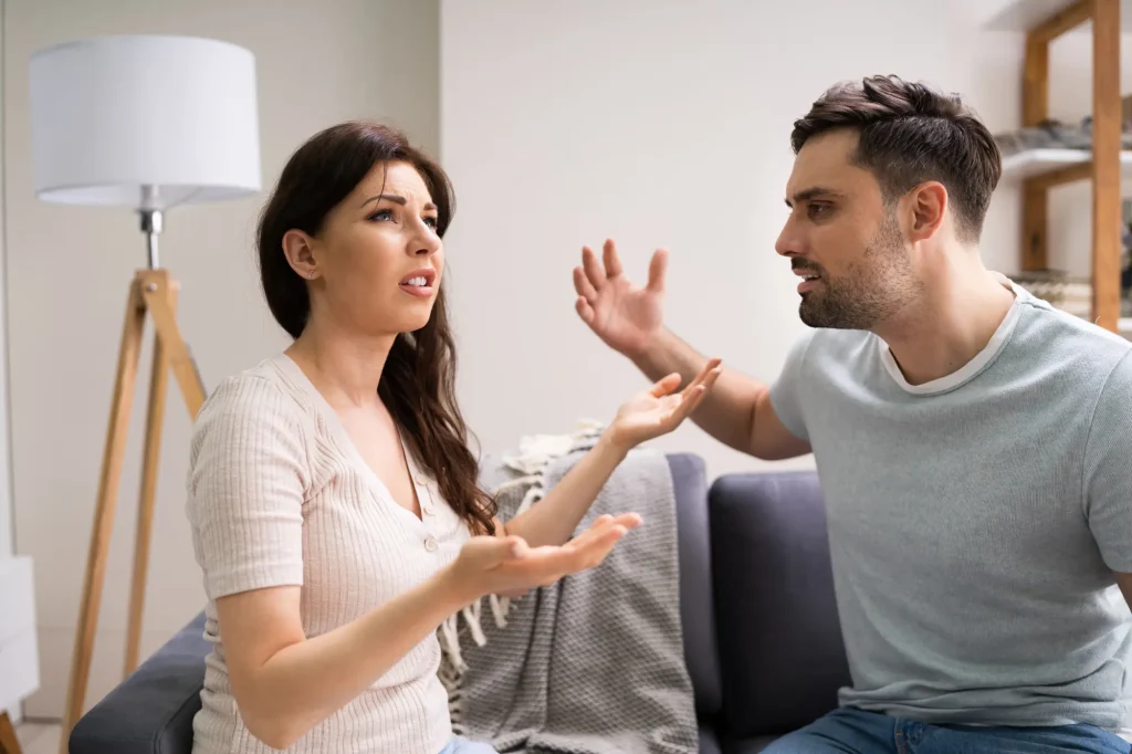 angry man and woman fighting