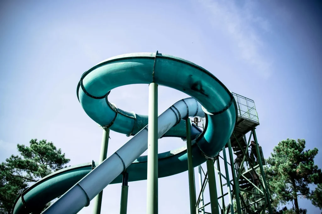 water park twisty slide