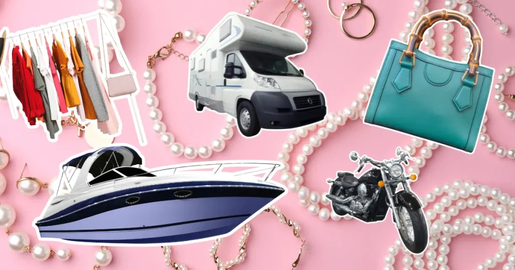 expensive stuff on a pink background