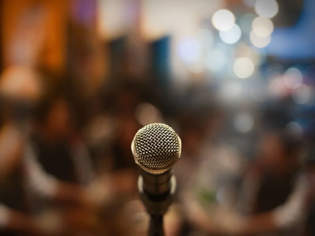 Close up of microphone