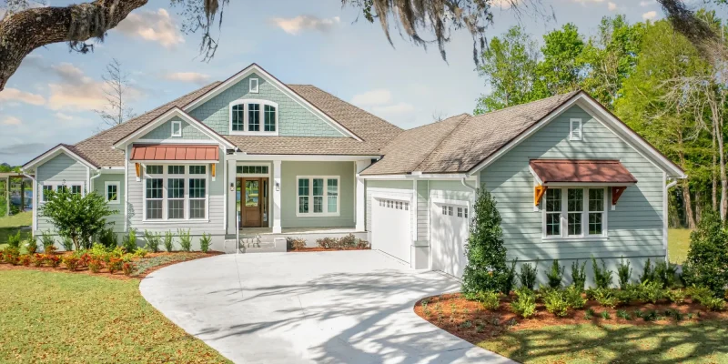 New construction beautiful luxury home exterior
