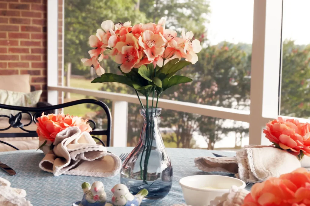 vase on a table