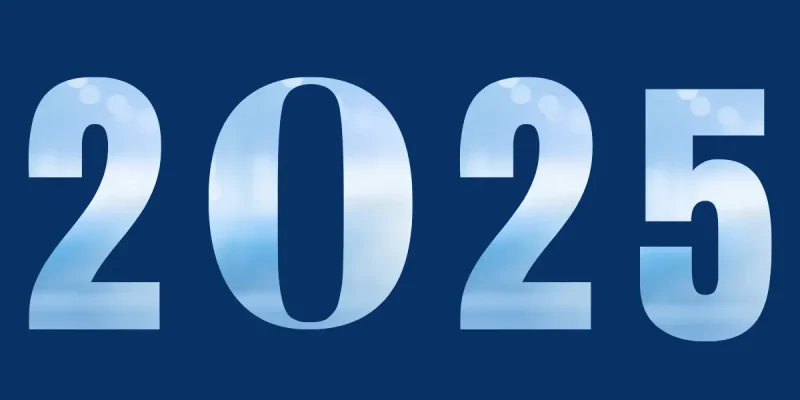 2025 with blue background