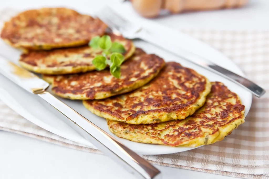 zucchini pancakes on a plate
