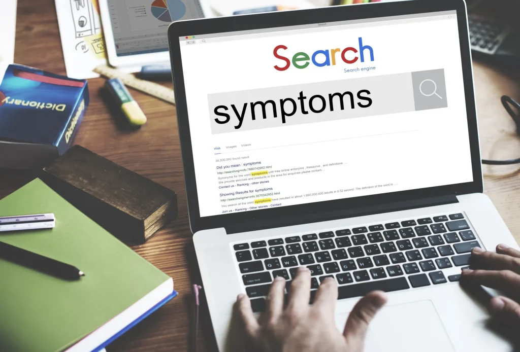 internet search symptoms for self diagnose