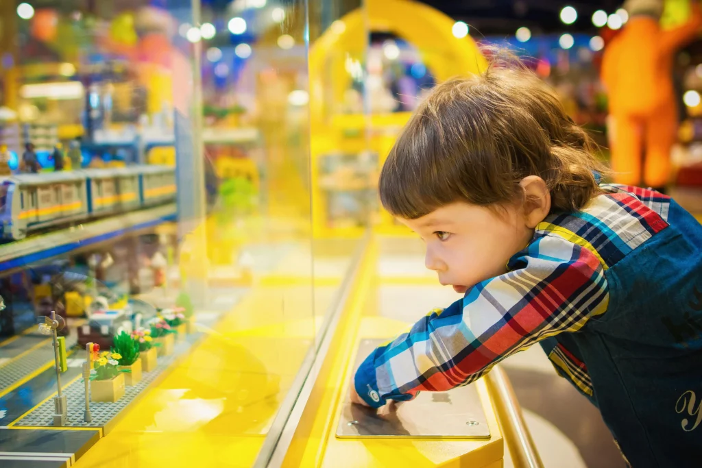 young grandchild at a toy store
