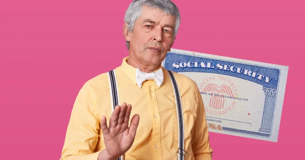 pink background and social security card, man saying what's wrong with social security
