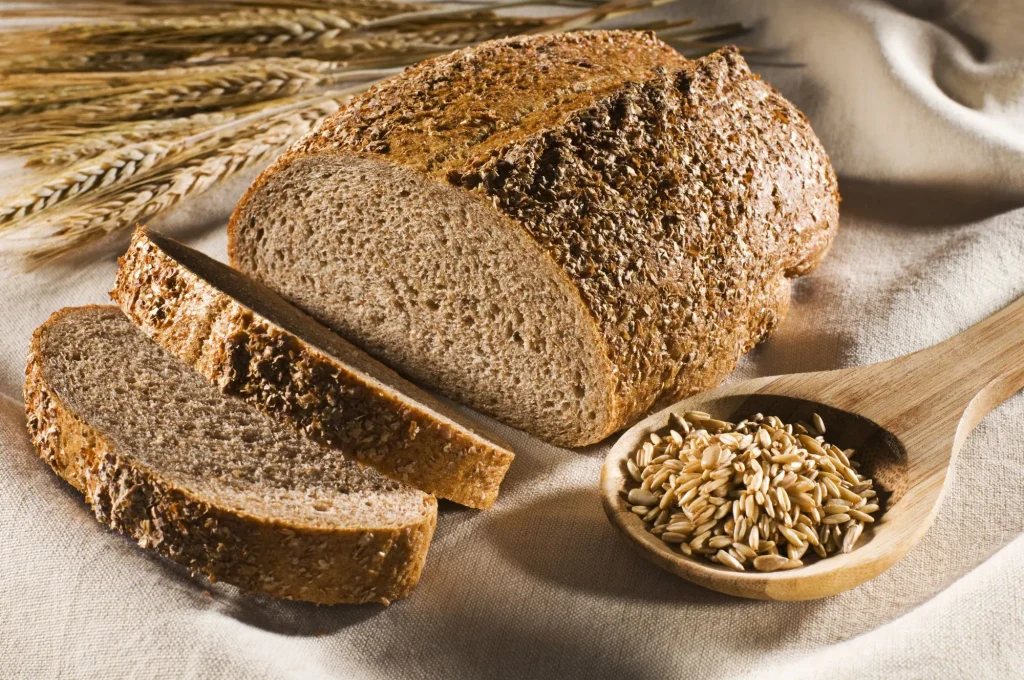fresh, whole grain bread close up