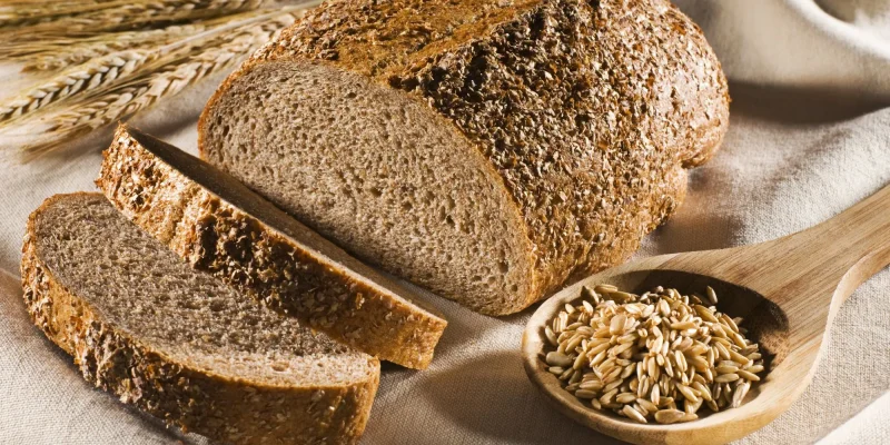 fresh, whole grain bread close up