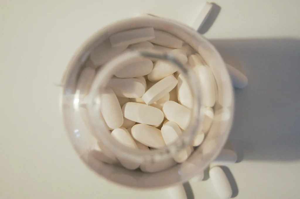 asprin bottle looking down