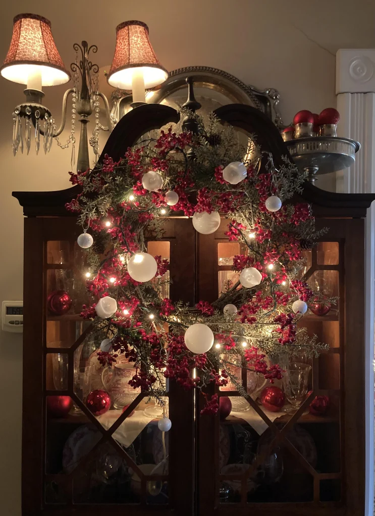 christmas wreath hutch