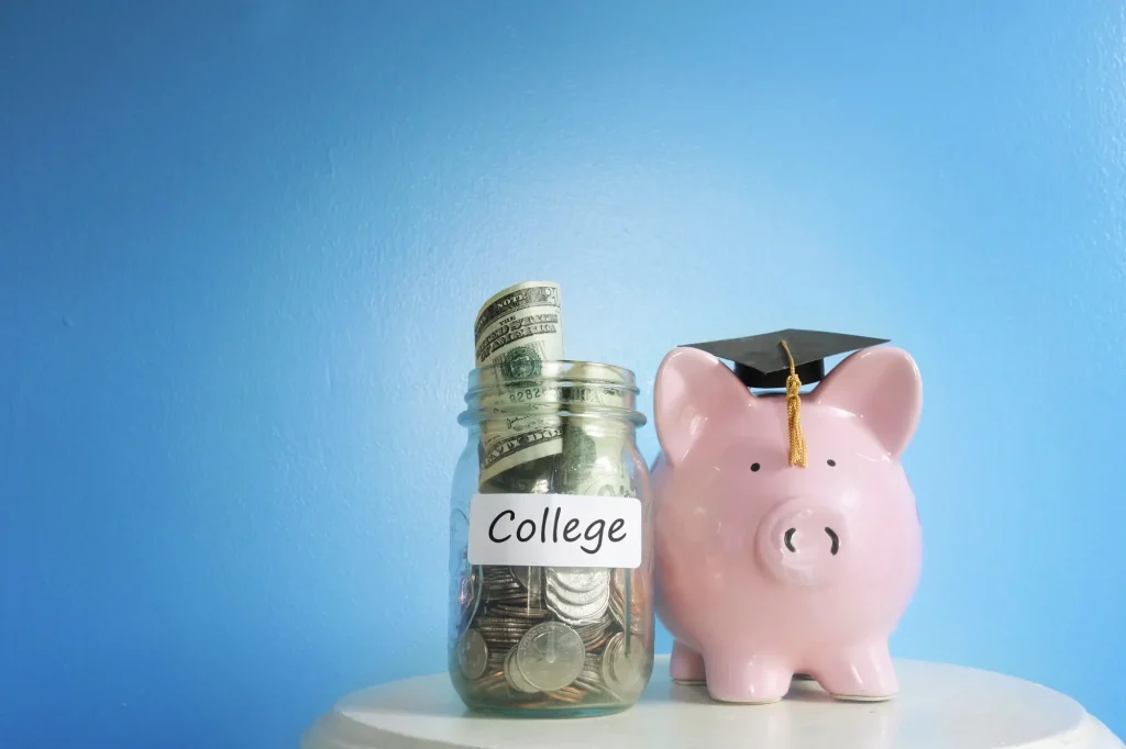 college fund pig with hat