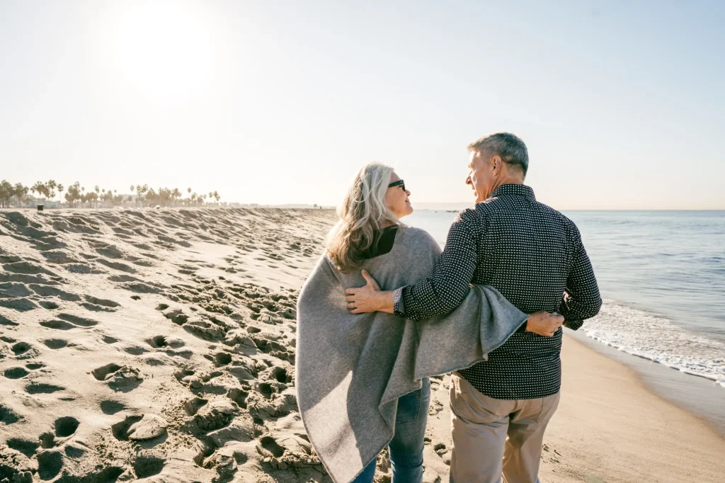 couple walking on the beach