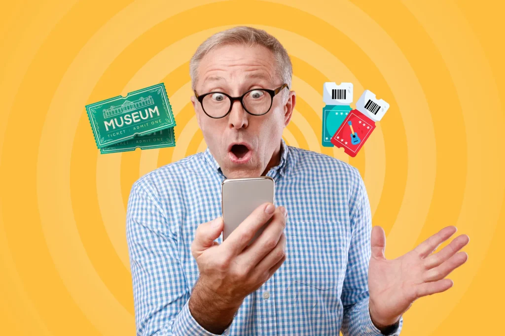 man shocked staring at phone