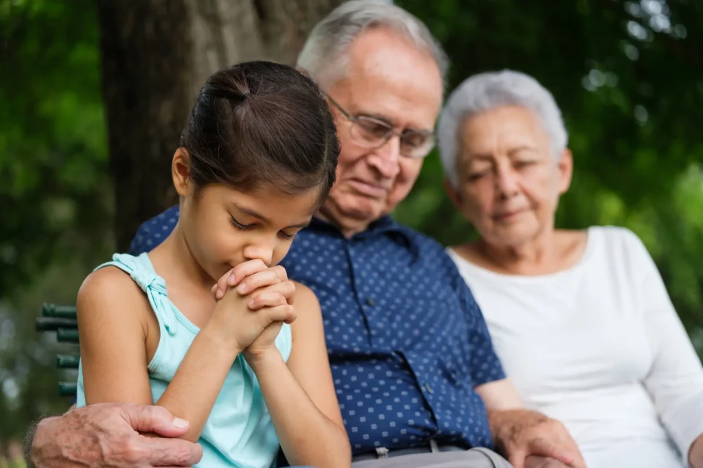 praying with grandparents