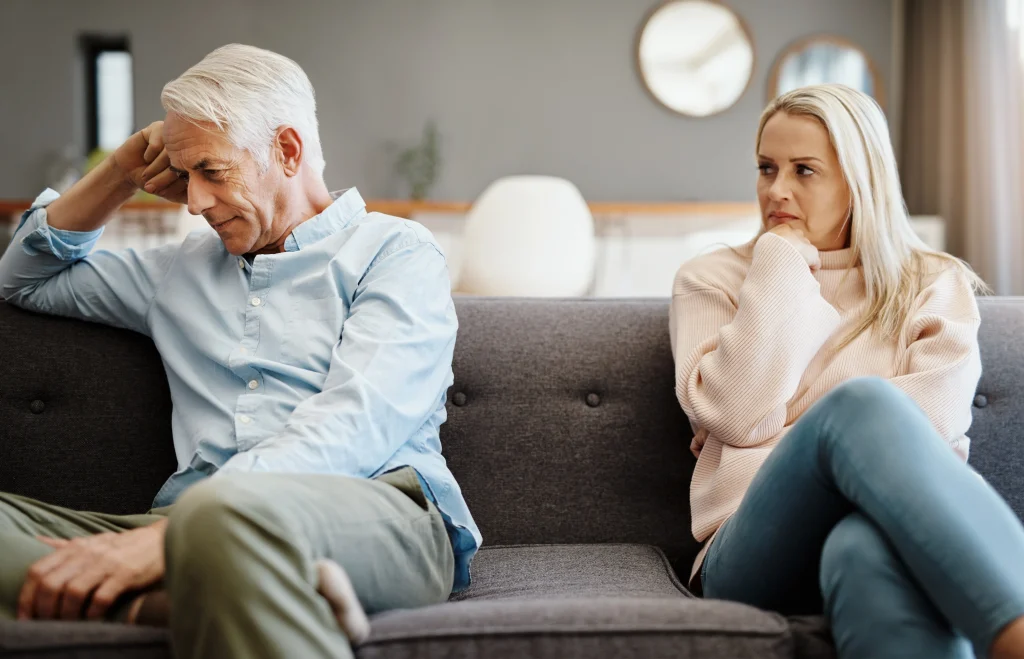 Shot of a mature couple having a disagreement at home
