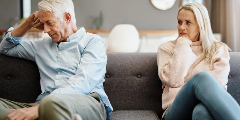 Shot of a mature couple having a disagreement at home
